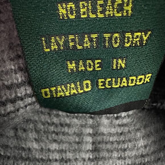 Tejidos Ruminahui Wolf Dreamcatcher Alpaca Wool Poncho Hoodie Mens XL Gray Black - Picture 7 of 9